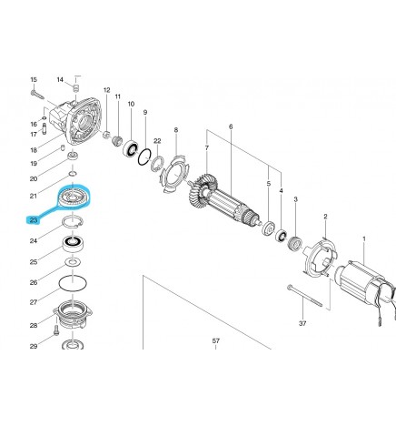 Pignon De Renvoi D Angle Meuleuse MAKITA GA4530R GA5034