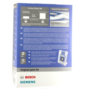 Sacs 00576863 POWERPROTECT DUSTBAG, TYPE G ALL pour aspirateurs BOSCH et SIEMENS