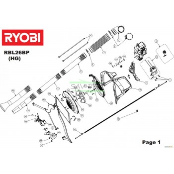 Raccord Tuyau 5131034619 pour RBL26BP souffleur à dos RYOBI