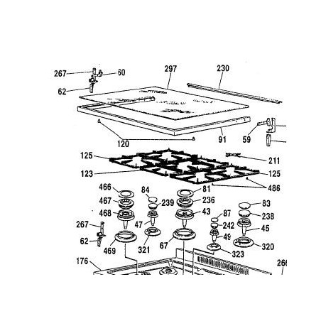 Grille en fonte gauche cuisinière GLEM XCU16C