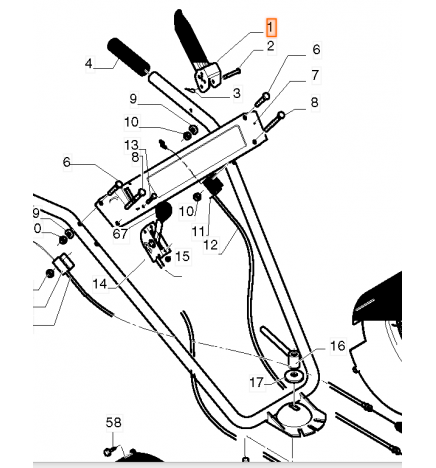 Câble d accélération motoculteur BESTGREEN BGAV54T