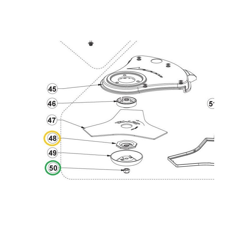 Ecrou de fixation RYOBI RBL42BP - RBC18X20B4 - OBC1820B