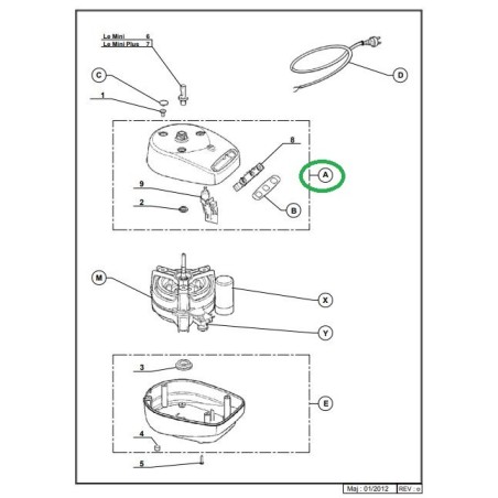 Carter moteur pour robot MAGIMIX MINI et MINI PLUS