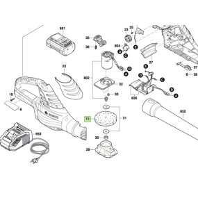 Turbine F016L72490 pour souffleur BOSCH modèle ALB36LI