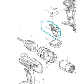 Interrupteur perceuses / visseuses MAKITA BDF453 - DHP453