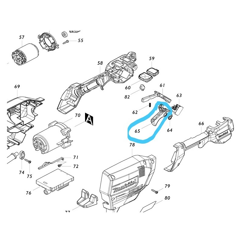 Gachette pour coupe bordure / débroussailleuse MAKITA UR201C Gachette pour coupe bordure / débroussailleuse MAKITA UR201C