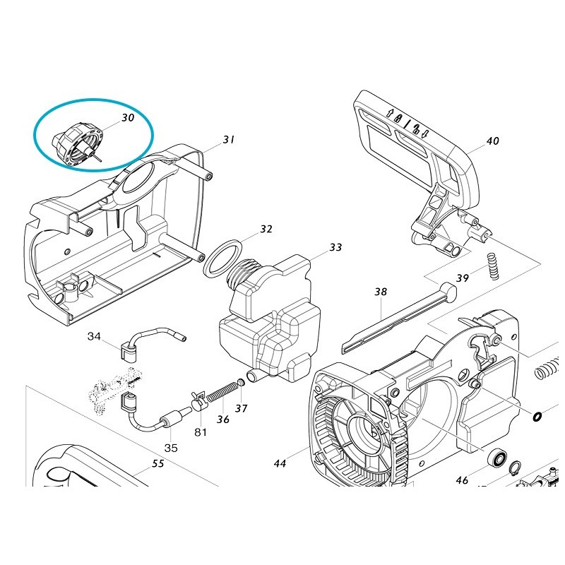 Bouchon réservoir d'huile tronçonneuse MAKITA UC4051A