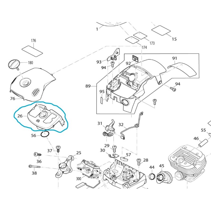 Filtre à air troncçonneuse MAKITA EA4300F